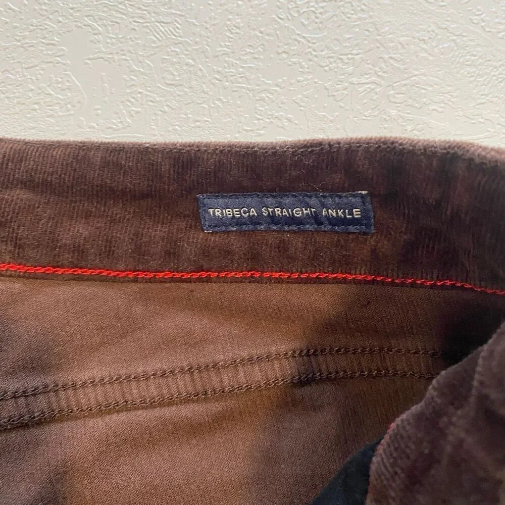 Tommy Hilfiger Brown Corduroy Pants Size 14 Tribeca Straight Ankle Classic Fit